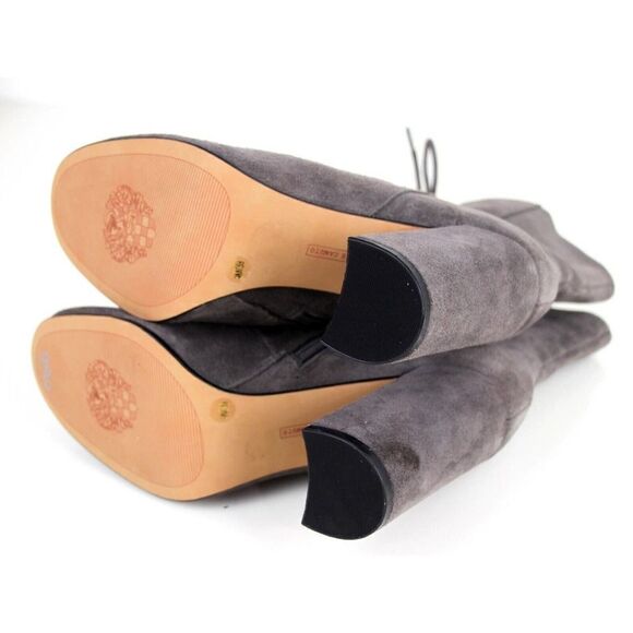 Vince Camuto GRAY GENUINE LEATHER SUEDE LACE UP HIGH ROUND TOE ANKLE BOOTS Sz 9M - Picture 9 of 12